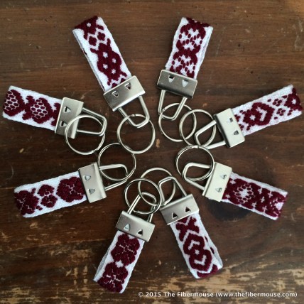 Handwoven Baltic-style inkle keychains